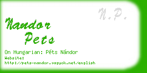 nandor pets business card